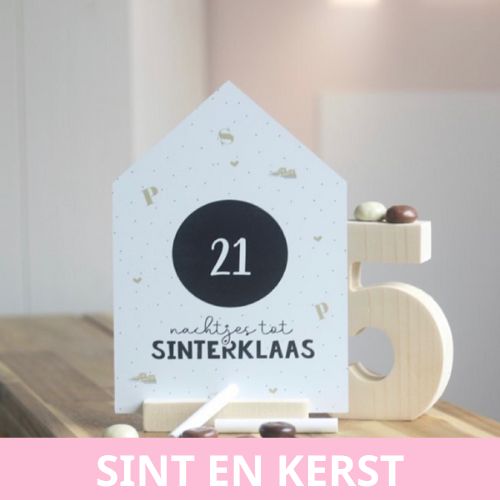 Sinterklaas en Kerst - aftelkalender voor sinterklaas met krijtje