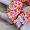 oranje bloemen legging