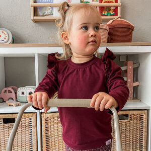 effen bordeaux longsleeve voor meisjes