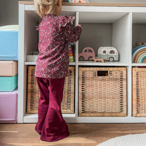 effen bordeaux flared meisjes