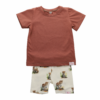 Handgemaakt kindershirt met bijpassende bikershort in cheetah design