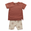 Handgemaakt kindershirt met bijpassende bikershort in schildpad design