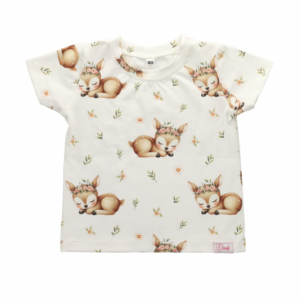 Handgemaakt kinder longsleeve t-shirt met hert van Dieuw